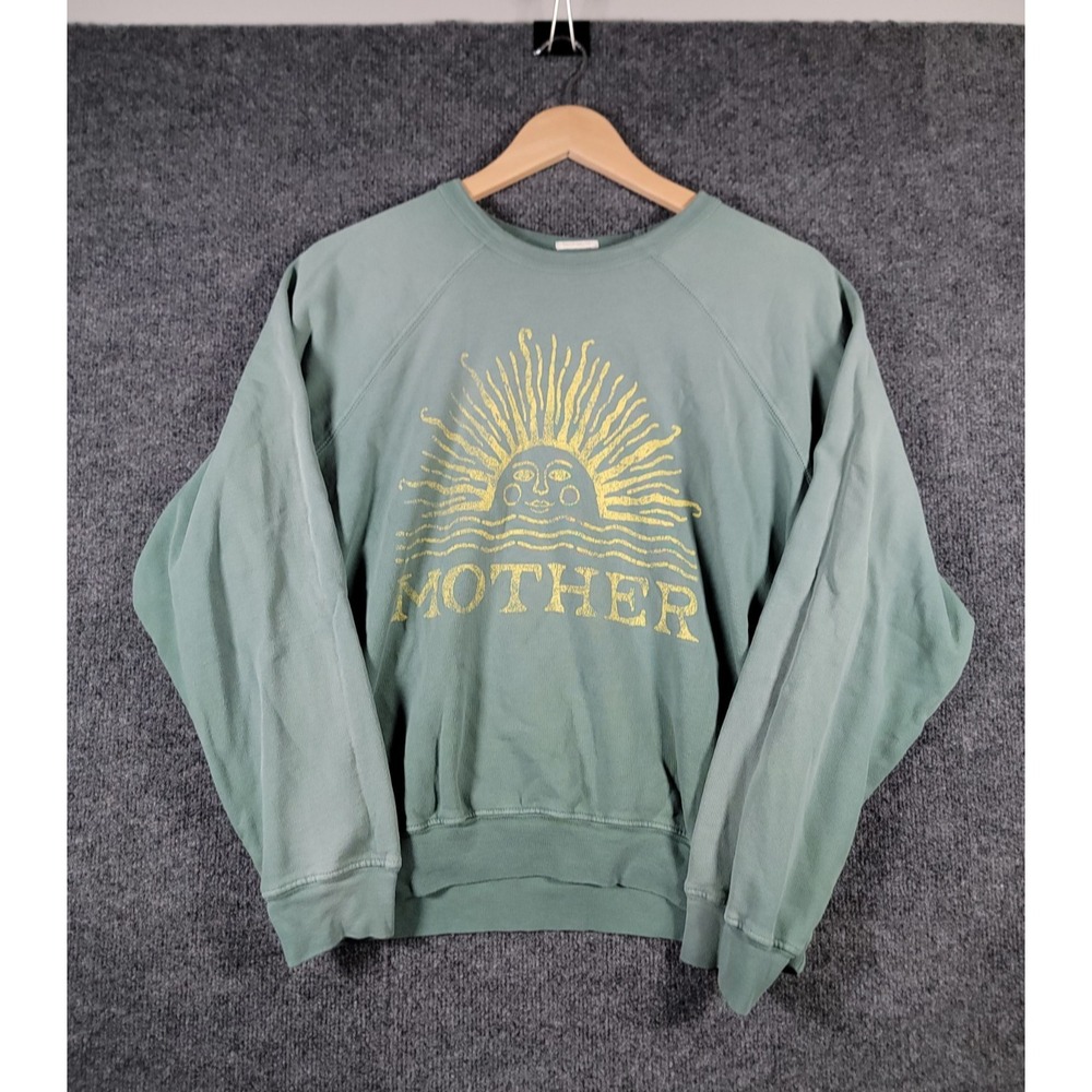 MOTHER The Biggie Concert Sweatshirt Womens Medium Green Crewneck Pullover VTG